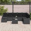 vidaXL Ensemble de canap&eacute; de jardin 9 pcs Noir 55 x 62 x 69 cm