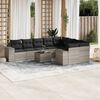 vidaXL Salon de jardin avec coussins 10 pcs gris clair r&eacute;sine tress&eacute;e