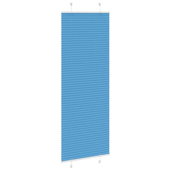 vidaXL Store pliss&eacute; bleu 75x200 cm largeur du tissu 74,4 cm polyester
