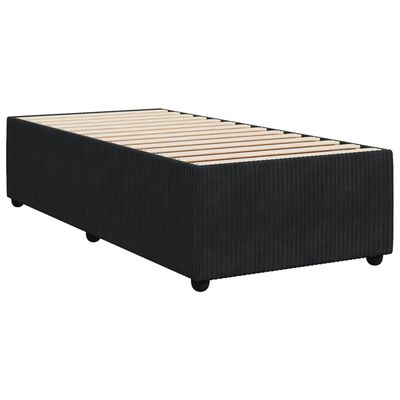 vidaXL Sommier à lattes de lit avec matelas Noir 90x190 cm Velours