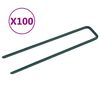 vidaXL Clous pour gazon artificiel 100 pcs Forme de U Fer