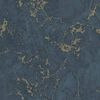 DUTCH WALLCOVERINGS Papier peint Motif de marbre Bleu et dor&eacute;