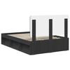 vidaXL Cadre de lit avec t&ecirc;te de lit Noir 135 x 190 cm Pin massif