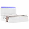vidaXL Lit avec rangement et LED Blanc pur 180 x 200 cm Simili cuir