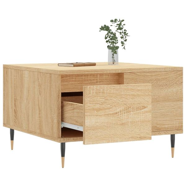 vidaXL Table basse ch&ecirc;ne sonoma 55x55x36,5 cm bois d'ing&eacute;nierie