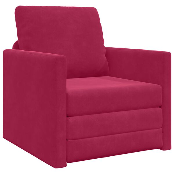 vidaXL Canap&eacute;-Lit 60cm Bordeaux Velours