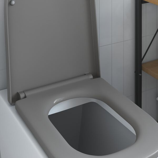 vidaXL Si&egrave;ge de toilette Gris 47,5 x 35 x 3,6 cm Duroplast