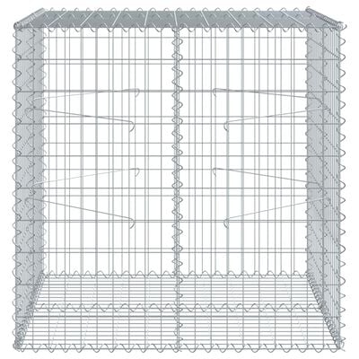 vidaXL Panier gabion avec couvercle 100x100x100 cm fer galvanisé