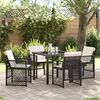 vidaXL Ensemble de salle &agrave; manger pour jardin 5 pcs Noir polyrotin