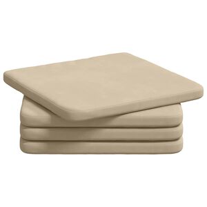 vidaXL Coussins de si&egrave;ge 4 pc Tissu en microfibre Cr&egrave;me 40 x 40 x 3 cm