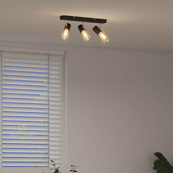 vidaXL Spot de plafond Noir 38 x 6,5 x 11,5 cm M&eacute;tal