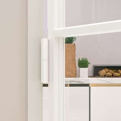 vidaXL Porte d'intérieur Blanc 102x201,5 cm Trempé verre aluminium fin