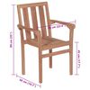 vidaXL Chaises de jardin empilables avec coussins lot de 4 Teck solide