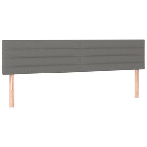 vidaXL T&ecirc;tes de lit Gris fonc&eacute; 160x5x78/88 cm Tissu