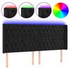 vidaXL T&ecirc;te de lit &agrave; LED Noir 183x16x118/128 cm Velours