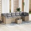 vidaXL Ensemble de canapé de jardin Beige 55 x 55 x 37 cm polyrotin