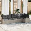 vidaXL Ensemble de canap&eacute; de jardin 6 pcs Gris clair polyrotin