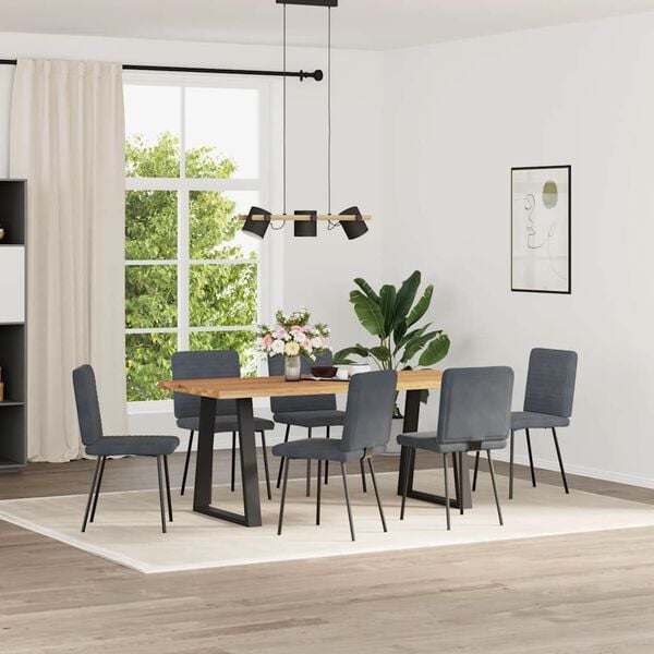 vidaXL Chaises &agrave; manger lot de 6 gris fonc&eacute; velours