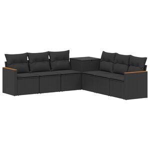 vidaXL Ensemble de Canap&eacute;s 7 pc Noir 123 x 62 x 69 cm