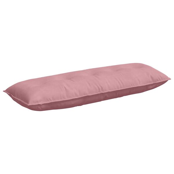 vidaXL Coussin de Dos Rose 140 x 50 cm Tissu en velours c&ocirc;tel&eacute;