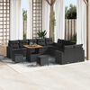 vidaXL Ensemble de canap&eacute; de jardin avec coussin 17 pcs Noir polyrotin