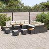 vidaXL Ensemble de canap&eacute; de jardin 14 pcs Noir polyrotin