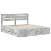 vidaXL Cadre de lit Gris b&eacute;ton 200 x 200 cm Bois Ing&eacute;nierie