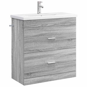vidaXL Ensemble de mobilier de salle de bain Sonoma gris