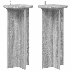 vidaXL Support de Plante 2 pi&egrave;ces Sonoma gris 29,5 x 29,5 x 60 cm