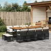 vidaXL Ensemble &agrave; manger de jardin 13 pcs coussins noir r&eacute;sine tress&eacute;e