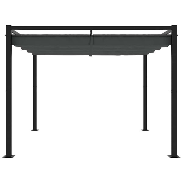 vidaXL Tonnelle de jardin avec toit r&eacute;tractable anthracite 3x3 m acier
