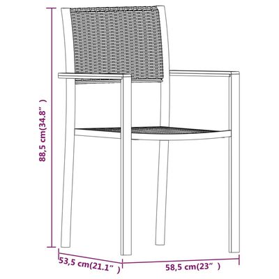 vidaXL Ensemble de salle à manger de jardin 3 pcs Noir