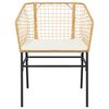 vidaXL Ensemble &agrave; manger jardin coussins 3pcs marron poly rotin verre