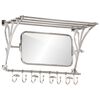 vidaXL Porte-bagages avec cintres et miroir mural aluminium