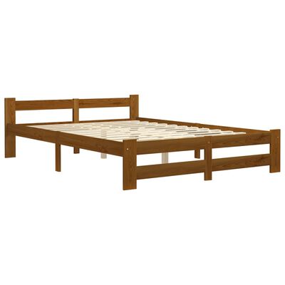 vidaXL Cadre de lit sans matelas marron miel pin massif 160x200 cm