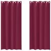 vidaXL Rideaux occultants avec anneaux 2 pc Bordeaux 245 x 140 cm