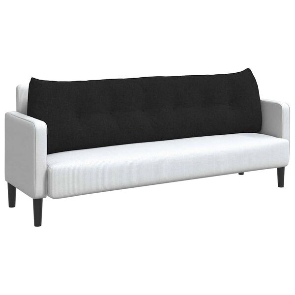 vidaXL Coussin de Dos Noir 180 x 24 x 50 cm tissu