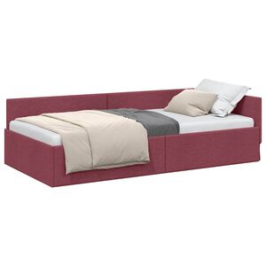 vidaXL Cadre de lit d'angle Bordeaux 80 x 200 cm tissu