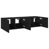 vidaXL Meubles TV muraux avec lumi&egrave;res LED 2 pcs noir 60x35x31 cm