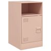 vidaXL Tables de chevet 2 pcs rose 34,5x39x62 cm acier