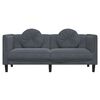 vidaXL Canap&eacute; avec coussins 2 places gris fonc&eacute; velours