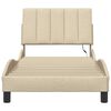 vidaXL Cadre de lit sans matelas Hanko cr&egrave;me 90x190 cm tissu