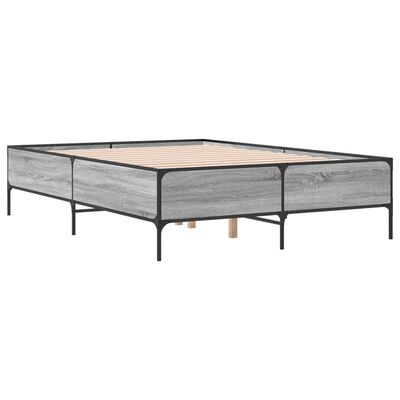 vidaXL Cadre de lit sans matelas sonoma gris 140x190 cm