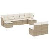 vidaXL Salon de jardin avec coussins 9 pcs beige r&eacute;sine tress&eacute;e