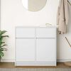 vidaXL Buffet avec tiroir blanc 80x34x76 cm bois d'ing&eacute;nierie