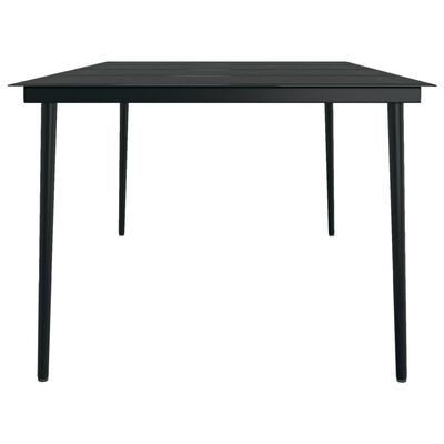 vidaXL Table à dîner de jardin Noir 200x100x74 cm Acier et verre