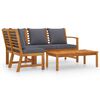 vidaXL Salon de jardin 4 pcs avec coussin Bois d'acacia solide