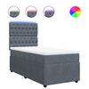 vidaXL Sommier &agrave; lattes de lit et matelas Gris fonc&eacute; 90x190 cm Velours