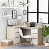 vidaXL Bureau d'angle Blanc et ch&ecirc;ne sonoma 145x100x76 cm Agglom&eacute;r&eacute;