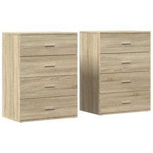 vidaXL Buffets 2 pcs ch&ecirc;ne sonoma 60x39x80 cm bois d'ing&eacute;nierie